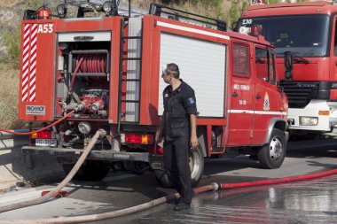 düşük ölçek yangın seich sou forest - Selanik, Yunanistan