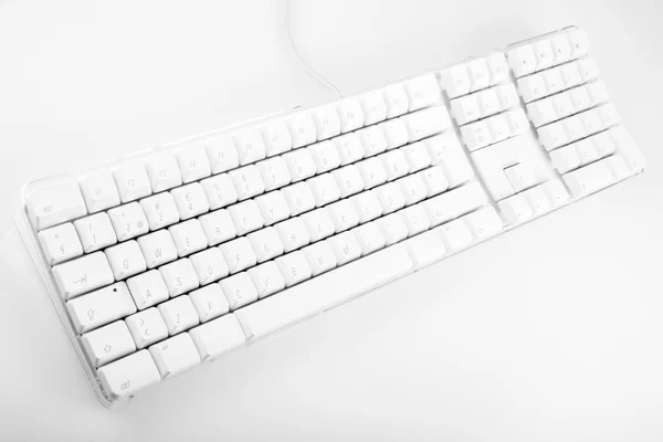 Teclado ordenador blanco — Foto de Stock