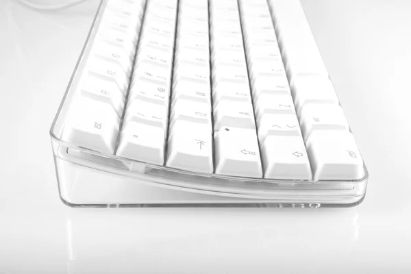 Bílá počítačová klávesnice — Stock fotografie