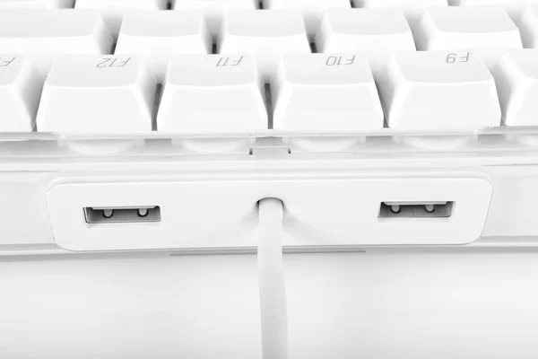 Teclado de computador branco — Fotografia de Stock