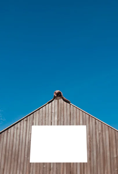 Billboard em estrutura de madeira — Fotografia de Stock