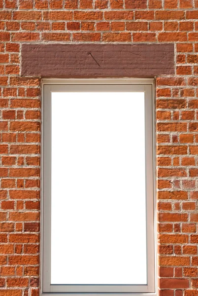Okno na mur z cegły — Zdjęcie stockowe