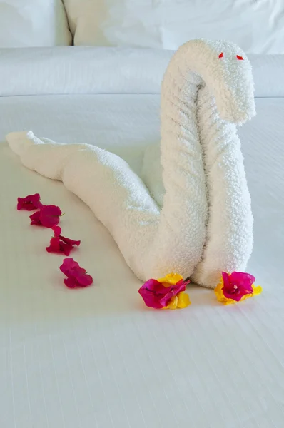 Towel swan — Stock Photo, Image