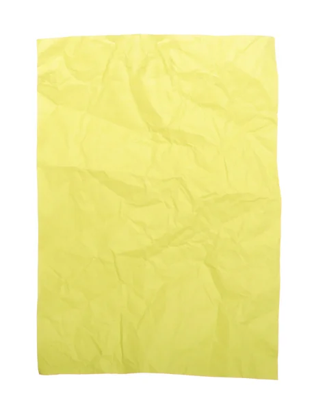 Yellow wrinkled paper — Stockfoto