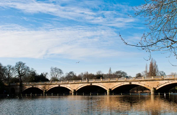 Puente Serpentino y Lago — Foto de Stock