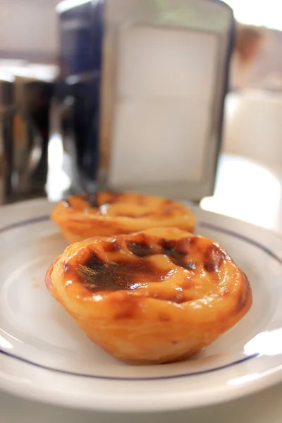 Pastel de crema portuguesa delicadeza — Foto de Stock