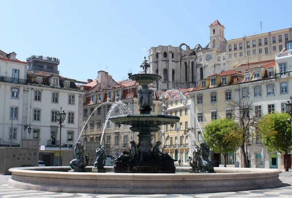 Rossio náměstí, Lisabon, Portugalsko — Stock fotografie