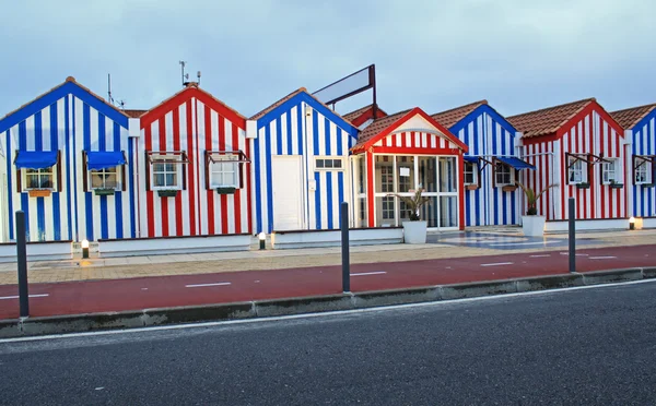 Casas de pescadores a rayas Costa Nova —  Fotos de Stock