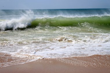 Crashing waves on the beach shore clipart