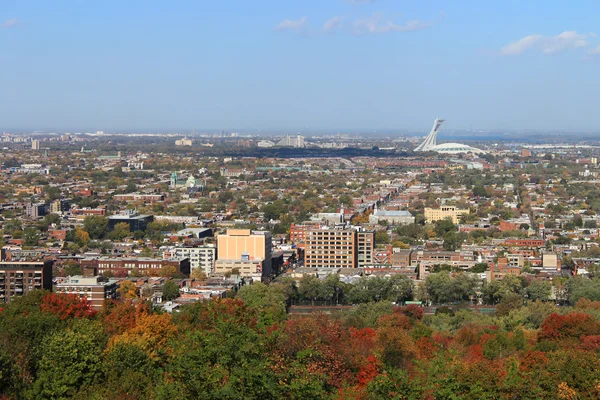 Montreal Quebec with Olympic Stadium at Autumn — Stock Photo, Image