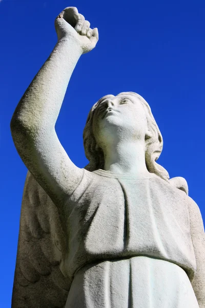 Angel statue looking up towards sky — Stock Photo, Image