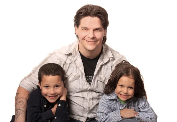 Padre e i suoi due figli — Foto Stock