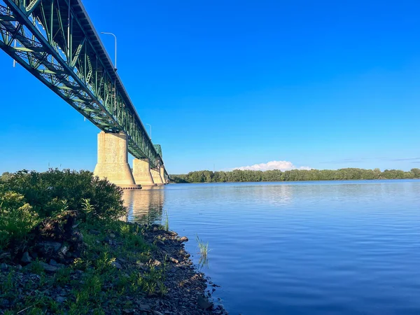 Princess Margaret Bridge Saint John River Fredericton New Brunswick Canada 图库图片