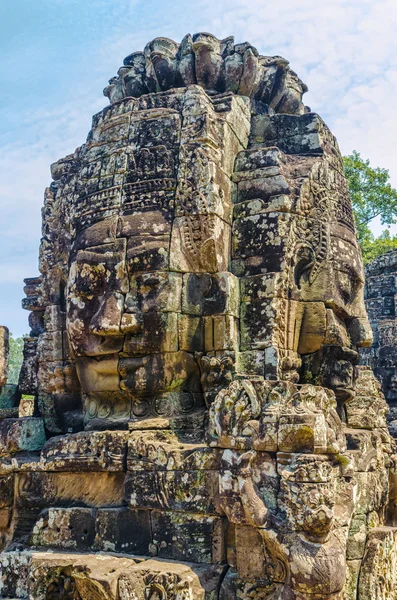 Bayon tample ansikten. ankor wat. Kambodja. — Stockfoto