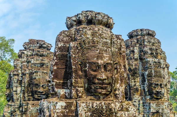 Gezichten van bayon tample. Ankor wat. Cambodja. Stockfoto