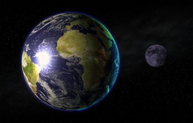 Planet earth ile gündoğumu ve
