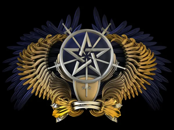 Coat of arms with pentagram — Stock Photo, Image