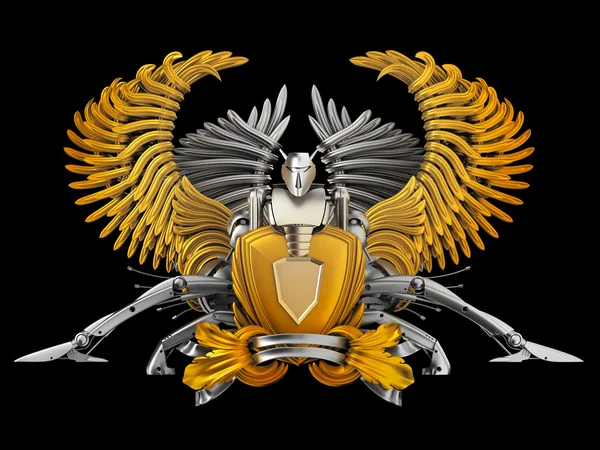 Coat of arms with wings (robotic technology) — Stock Photo, Image