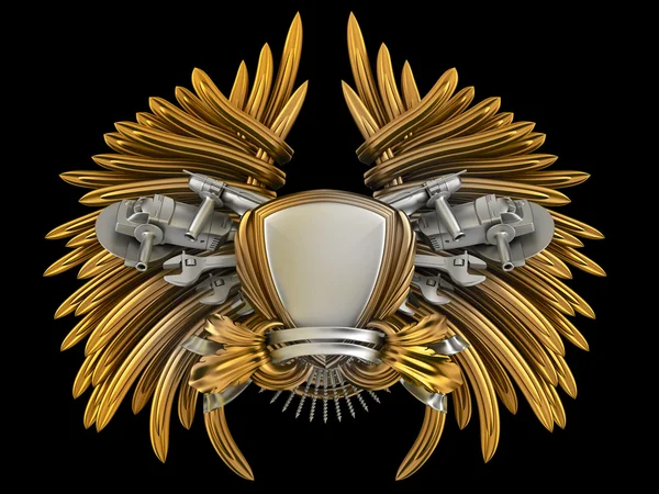 Escudo de armas de oro — Foto de Stock