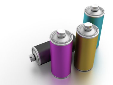 cmyk renk sprey kutular