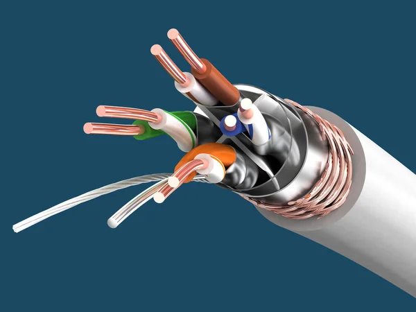 Cable SSTP cat6a (par trenzado ) — Foto de Stock