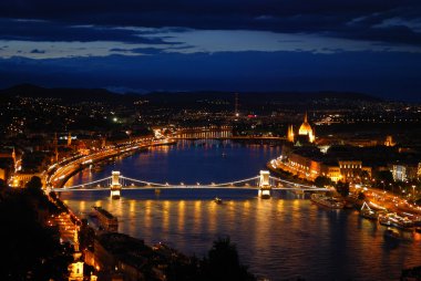 Budapest at night clipart