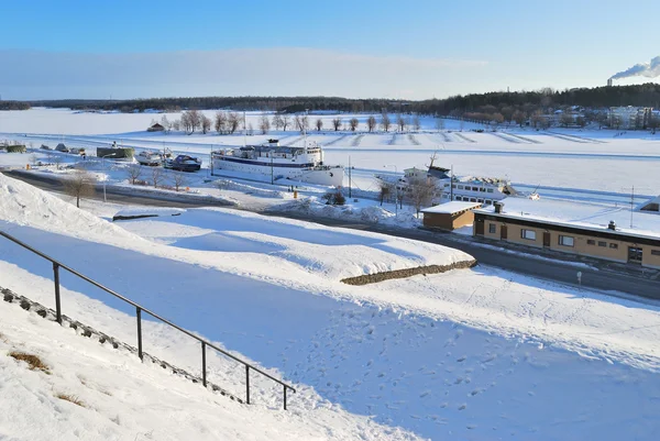 Finlândia. Porto de Lappeenranta no inverno — Fotografia de Stock