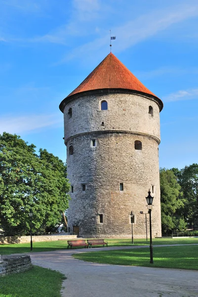 Tallinn, Estonsko. středověká věž kiek v de-kok — Stock fotografie