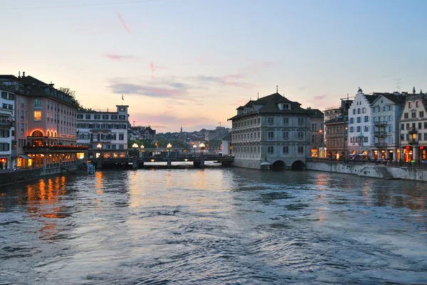 Zurich al atardecer — Foto de Stock