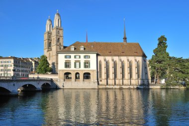 Zürih. wasserkirche Kilisesi