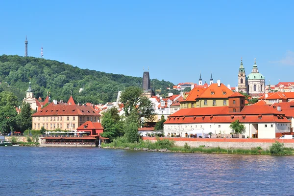 Prague. Vltava river embankment — Stockfoto