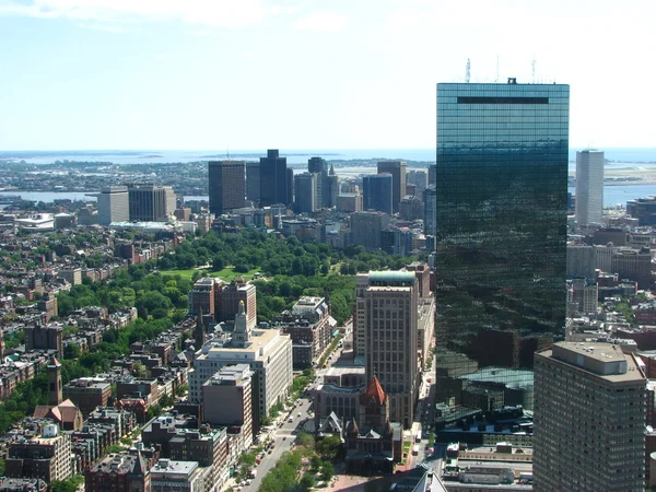 Vista aérea de Boston Downtown Área — Foto de Stock