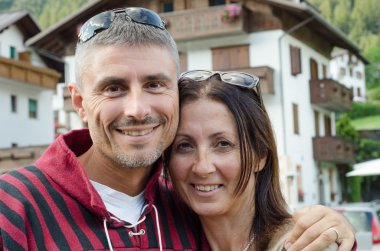 karı koca mutlu Park'ta açık