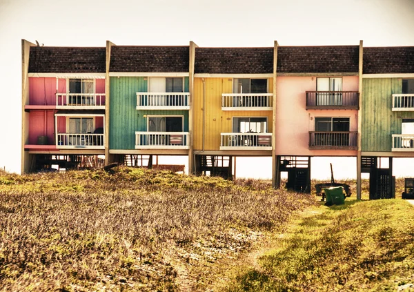 Färgglada hem på havet nära galveston, texas — Stockfoto