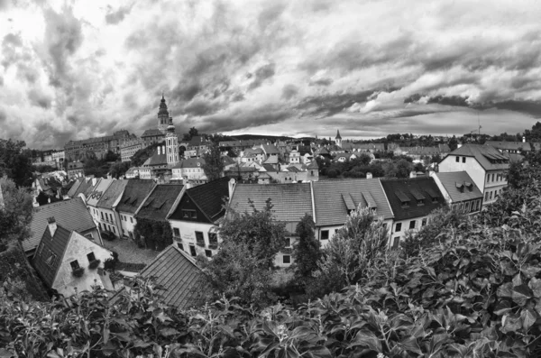 Cesky Krumlov 중세 건축 및 그것의 블타바 강 — 스톡 사진