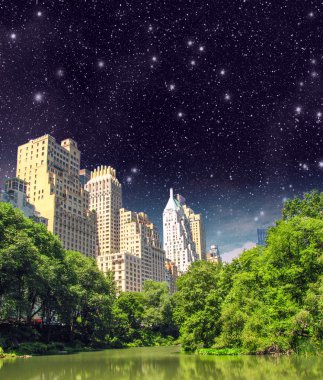 New york city - tre ile manhattan gökdelen central Park