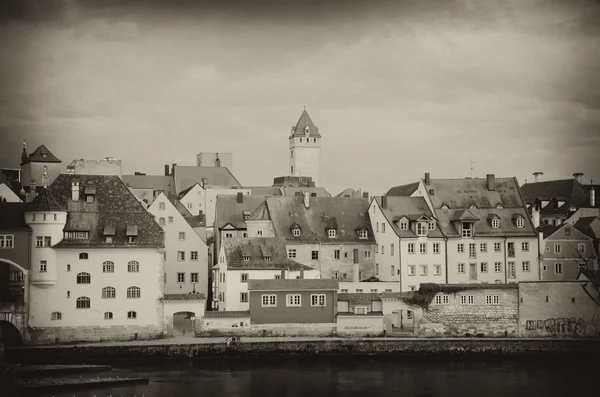 Středověké městečko budov v Evropě — Stock fotografie