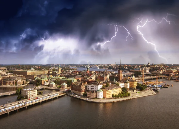 Estocolmo, Suecia. Vista aérea del casco antiguo (Gamla Stan ). — Foto de Stock