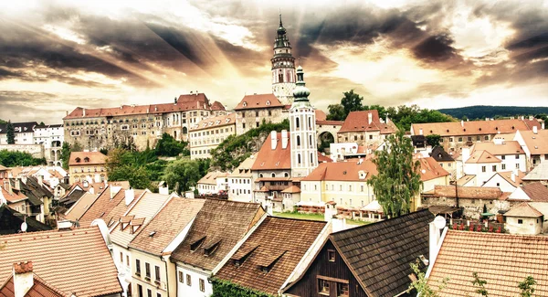 Die Dächer von cesky krumlov, Tschechische Republik — Stockfoto