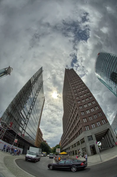 Wide angle street view of Berlin Buildings — Stock Photo, Image