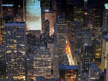 new York'ta gece görünümü