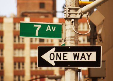 manhattan - new York'ta 7th avenue sokak işaret
