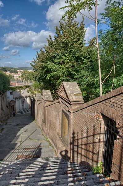 Stairs of Gianicolo promenade - Rome — Stock Photo, Image