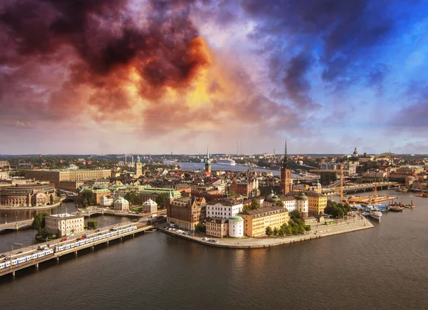 Stockholm, Schweden. Luftaufnahme der Altstadt — Stockfoto