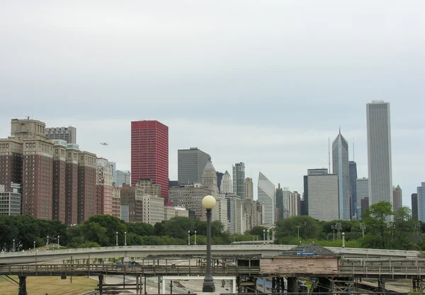 Rues et bâtiments du centre-ville de Chicago — Photo