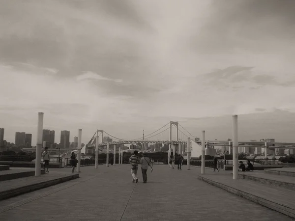 Architectonisch detail van Tokio, Zwart-wit beeld — Stockfoto