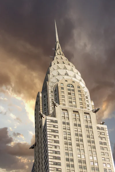 New york - 12. března: chrysler building fasádu, na obrázku na ma — Stock fotografie