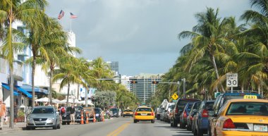 Miami beach, Amerika Birleşik Devletleri - 7 Ocak: ocean drive güzel görünümü