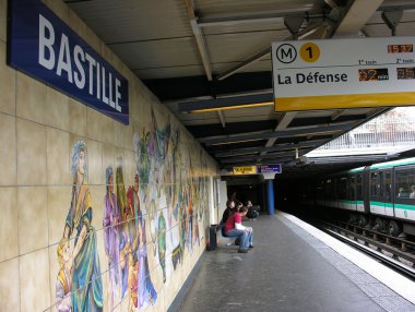Bastille metro istasyonu işareti - paris