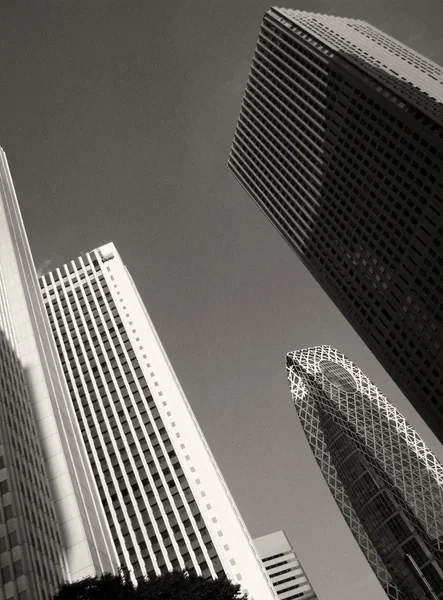 Architectonisch detail van Tokio, Zwart-wit beeld — Stockfoto